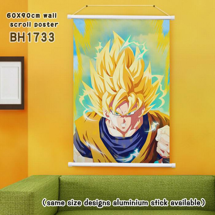 DRAGON BALL White Plastic rod Cloth painting Wall Scroll 60X90CM BH1733
