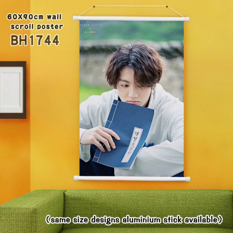 BTS White Plastic rod Cloth painting Wall Scroll 60X90CM BH1744