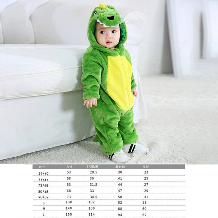 Cartoon Dinosaur Children's Flannel zipper one-piece pajamas Book three days in advance price for 2 pcs