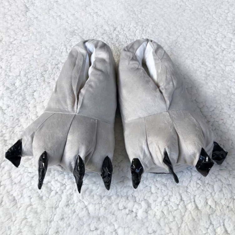 Cartoon plush slippers coral fleece slippers rose Gray S(18CM) M(31-38size) L(39-45size)