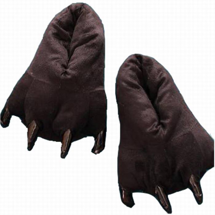 Cartoon plush slippers coral fleece slippers Brown S(18CM) M(31-38size) L(39-45size)