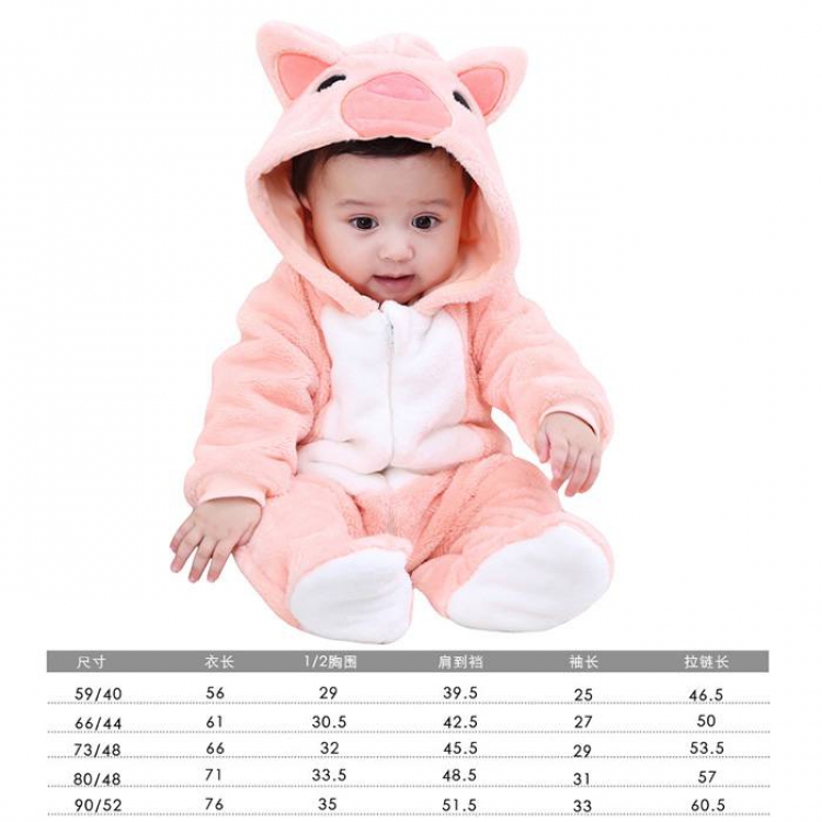 Cartoon animals piggy Double-faced plush one-piece pajamas Book three days in advance price for 2 pcs