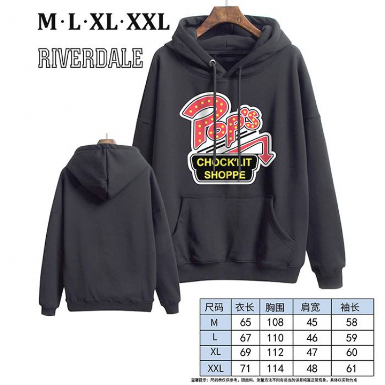 Riverdale-2 Black Printed hooded and velvet padded sweater M L XL XXL