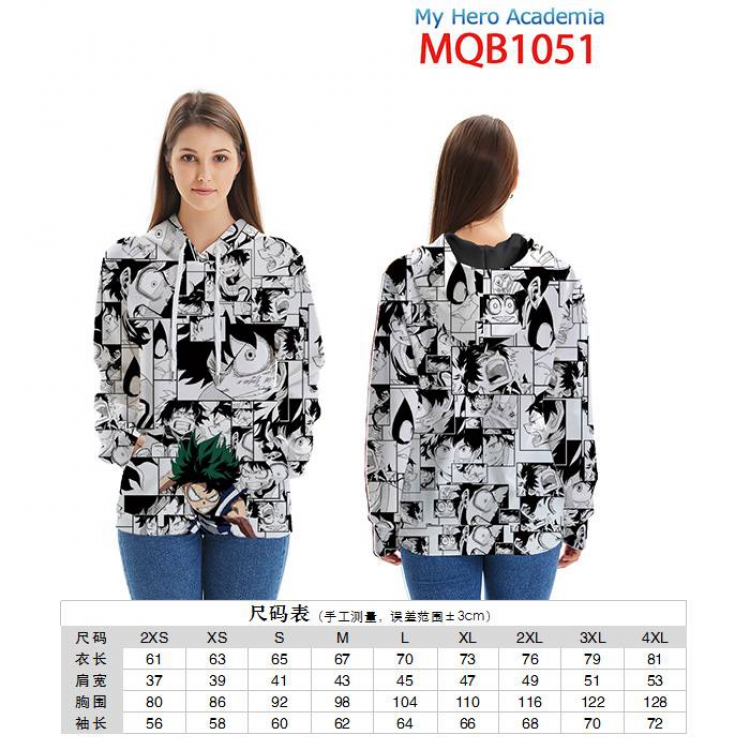 My Hero Academia Full color zipper hooded Patch pocket Coat Hoodie 9 sizes from XXS to 4XL MQB1051
