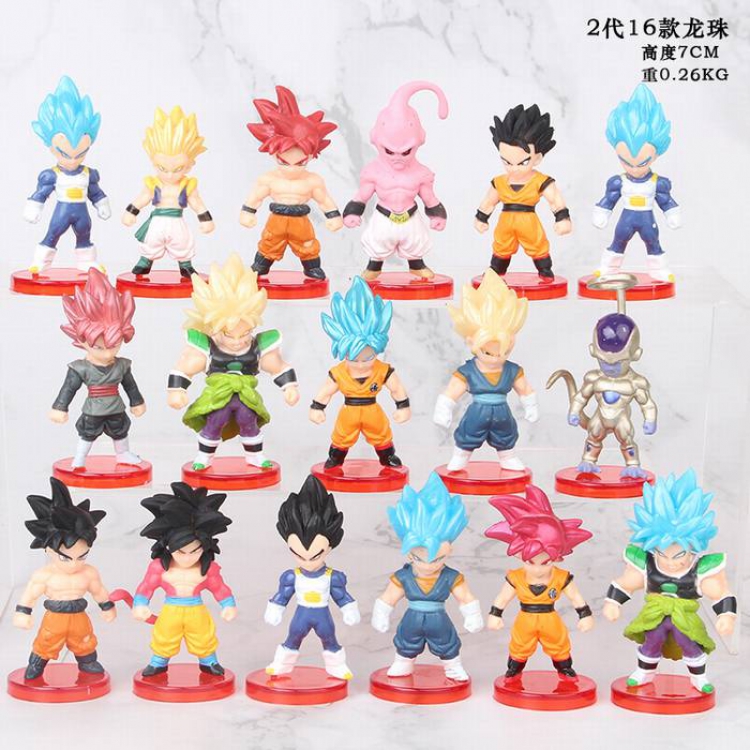 Dragon Ball  a set of sixteen Bagged Figure Decoration Model  7CM 0.26KG