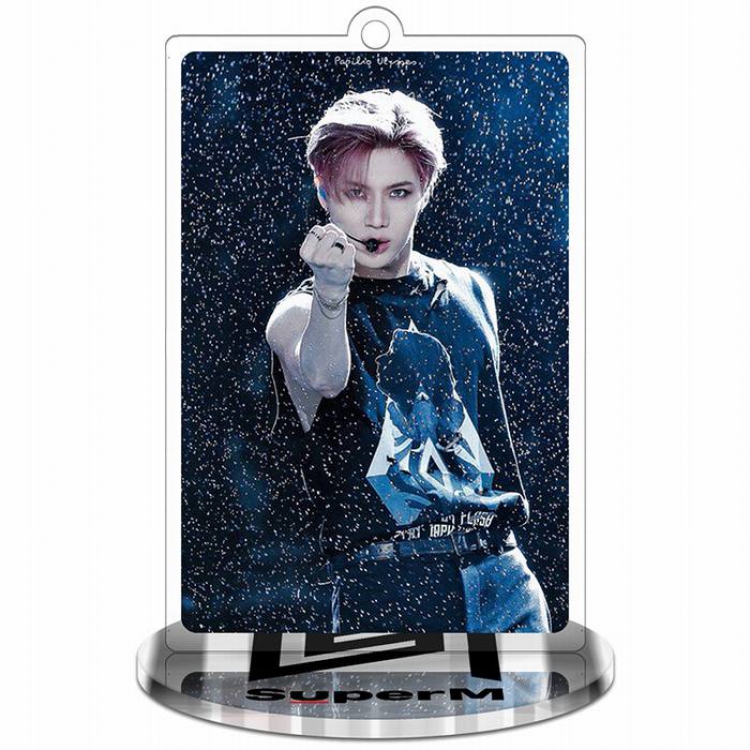 Super M-Lee-TaeMin-2 Rectangular Small Standing Plates acrylic keychain pendant 8-9CM