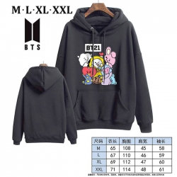 BTS-1A Black Printed hooded an...