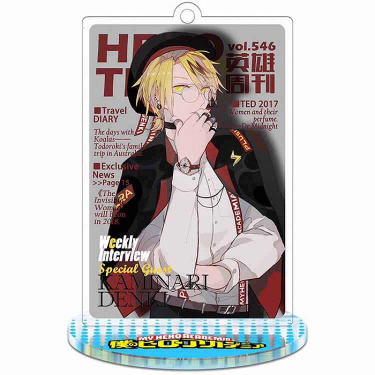 My Hero Academia Kaminari Denki Rectangular Small Standing Plates acrylic keychain pendant 8-9CM