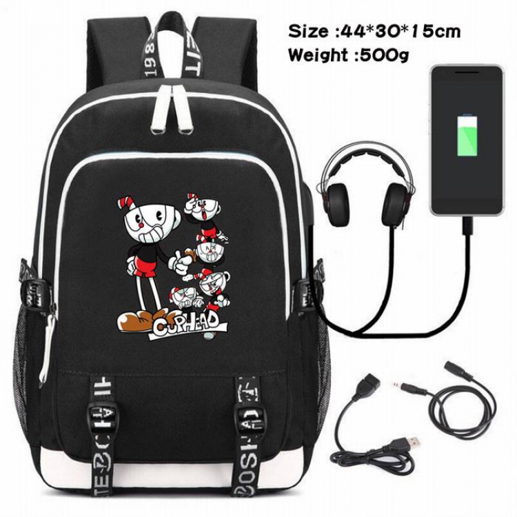 Cuphead-059 Anime USB Charging Backpack Data Cable Backpack
