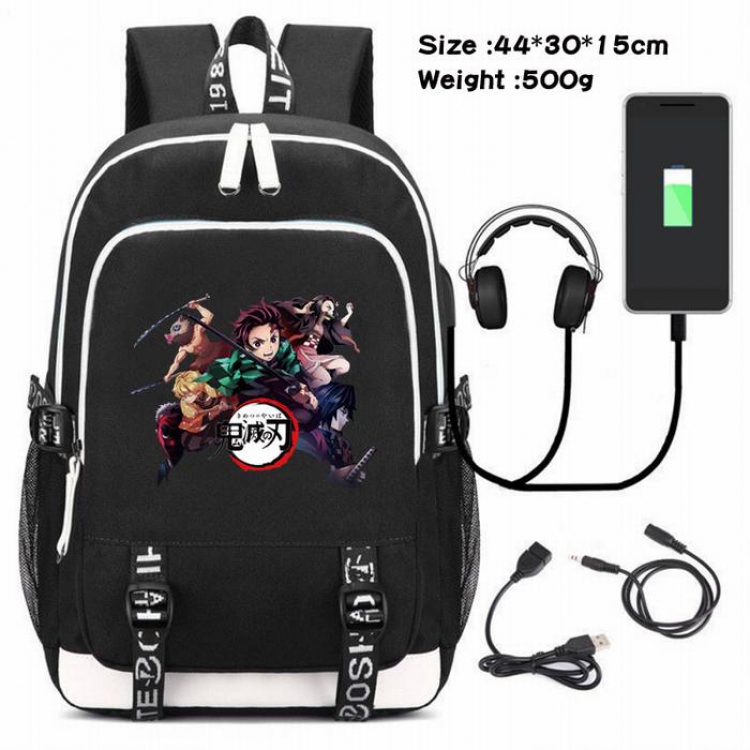 Demon Slayer Kimets-128 Anime USB Charging Backpack Data Cable Backpack