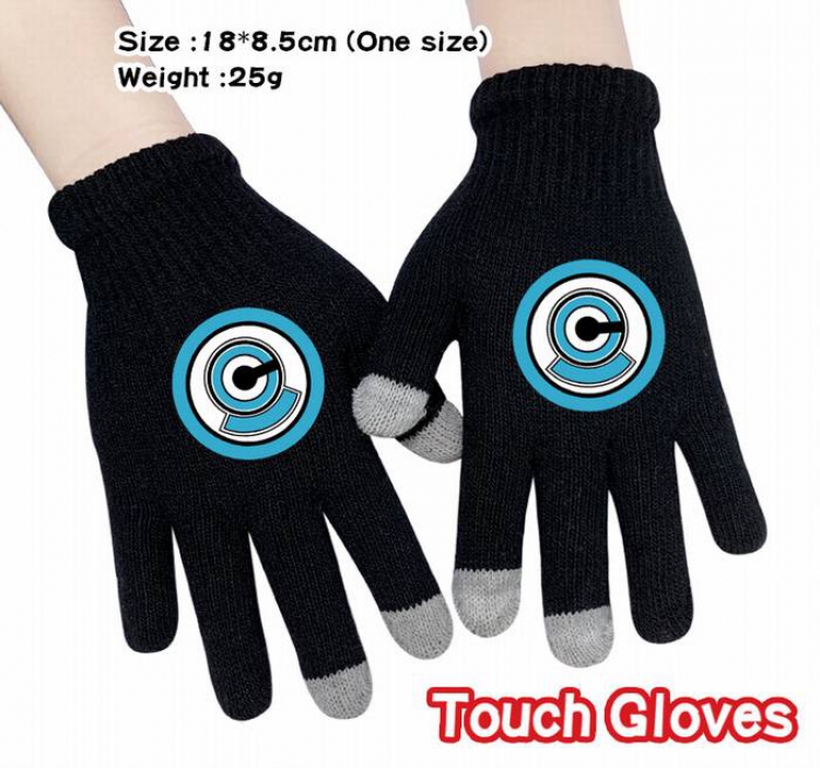 Dragon Ball-12A Black Anime knit full finger touch screen gloves