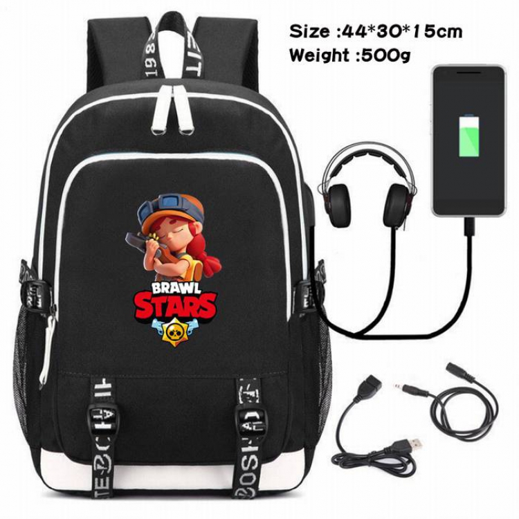 Brawl Stars-155 Anime USB Charging Backpack Data Cable Backpack