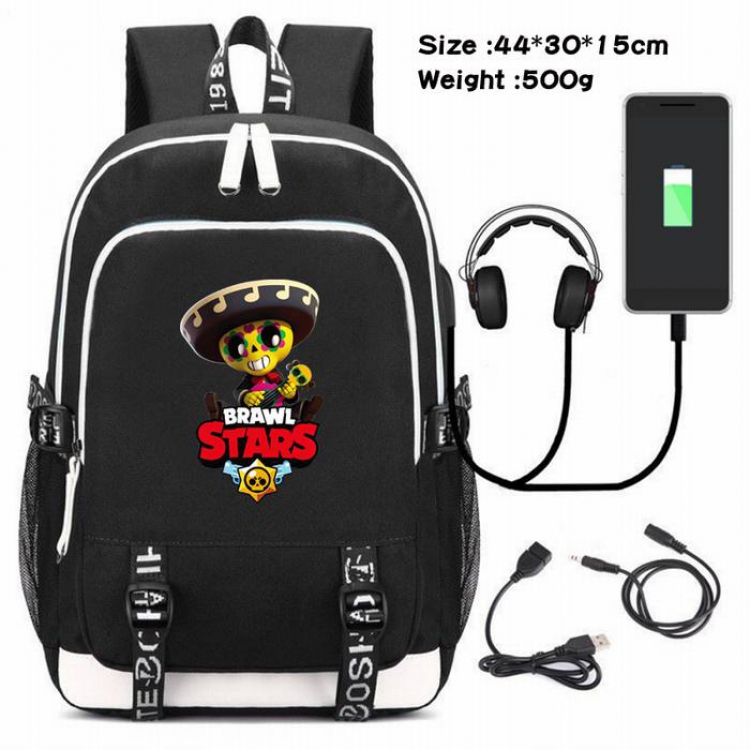 Brawl Stars-153 Anime USB Charging Backpack Data Cable Backpack