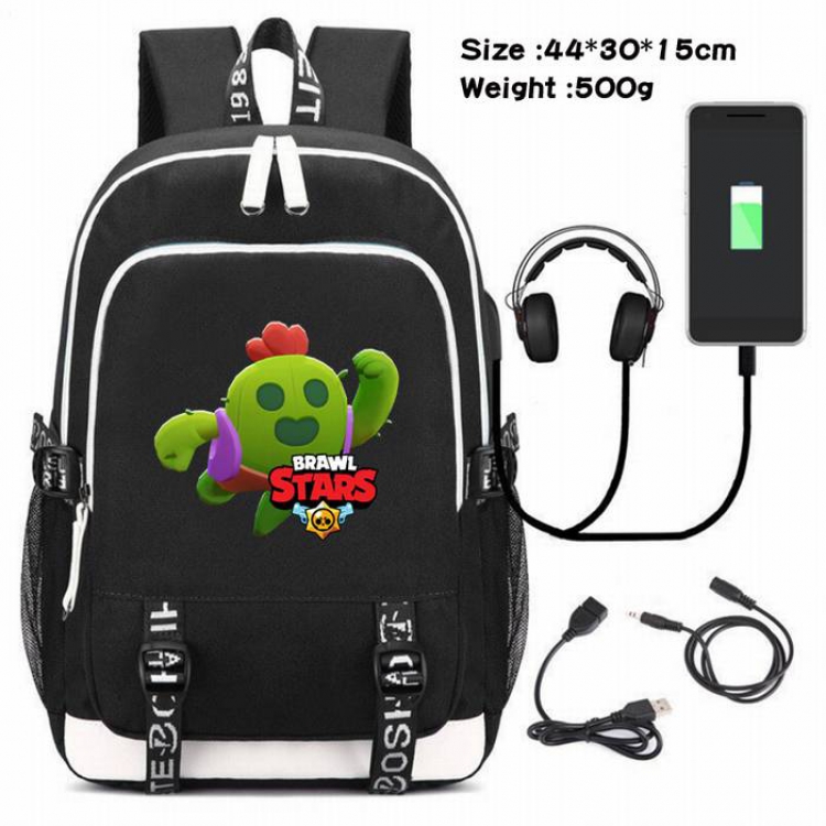 Brawl Stars-160 Anime USB Charging Backpack Data Cable Backpack