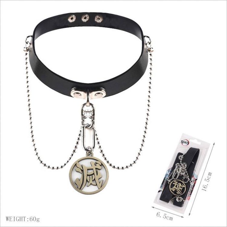 Demon Slayer Kimets Anime leather collar necklace 60G
