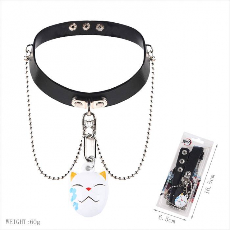 Demon Slayer Kimets Anime leather collar necklace 60G Style J