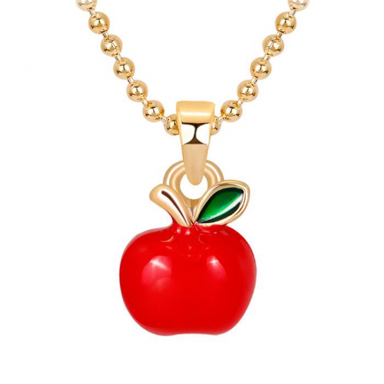 Christmas series Apple Necklace pendant 1.1X2CM 9G Chain length：42+5CM price for 6 pcs