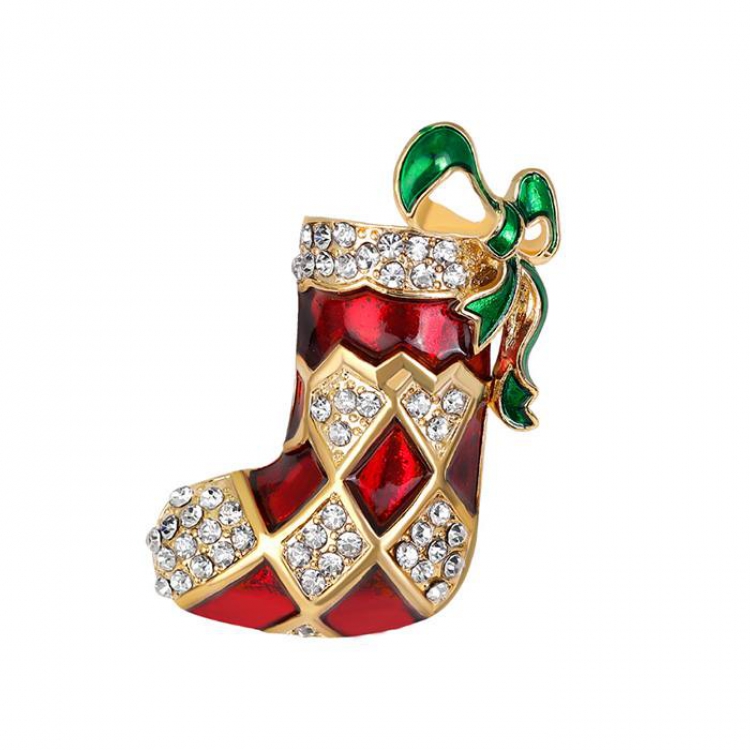 Christmas series Boots shoes Badge badge brooch 3.1X4.6CM 16G price for 6 pcs Style B