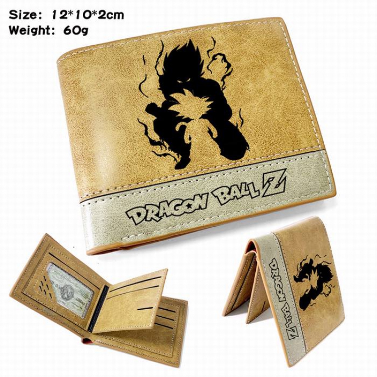 Dragon Ball-6 Anime high quality PU two fold embossed wallet 12X10X2CM 60G