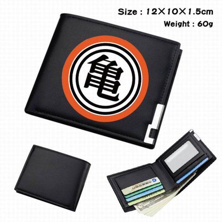 Dragon Ball-210 Black Anime Short Folding Leather Wallet 12X10X1.5CM 60G