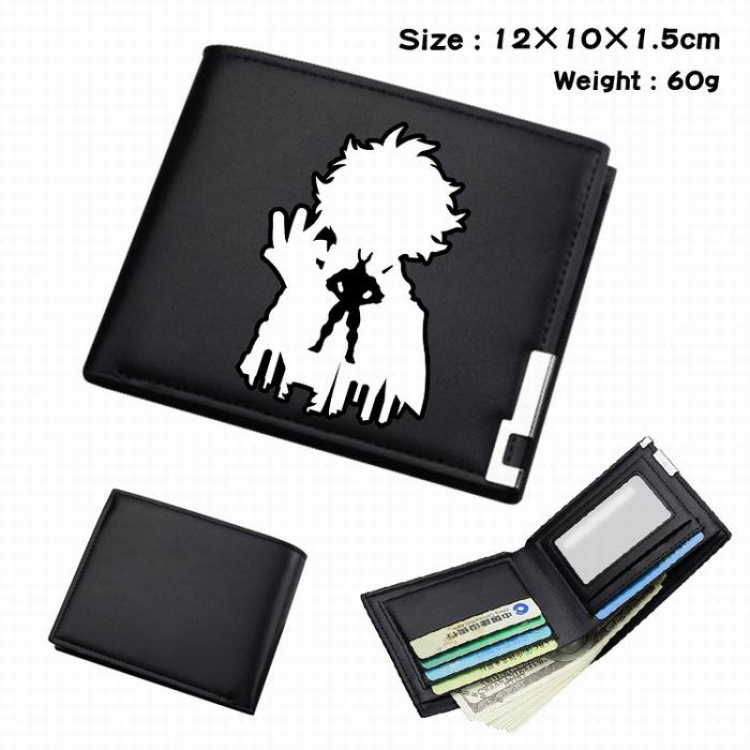 My Hero Academia-256 Black Anime Short Folding Leather Wallet 12X10X1.5CM 60G