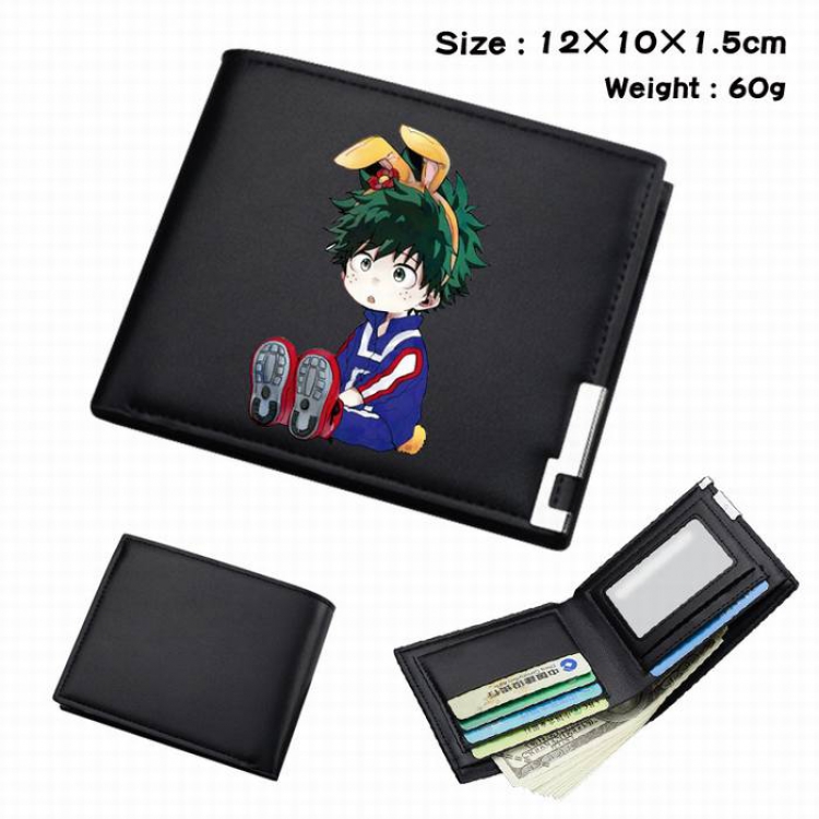 My Hero Academia-261 Black Anime Short Folding Leather Wallet 12X10X1.5CM 60G