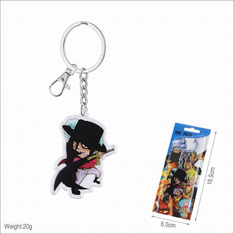 One Piece Dracule Mihawk Acrylic keychain pendant price for 5 pcs