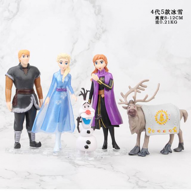 Frozen a set of five Bagged Figure Decoration Model 8-12CM 0.21KG