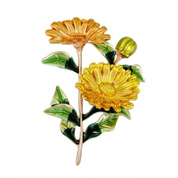Daisy yellow Badge badge brooc...