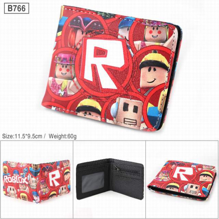 Roblox-B766 Full color PU twill two fold short wallet  11.5X9.5CM 60G