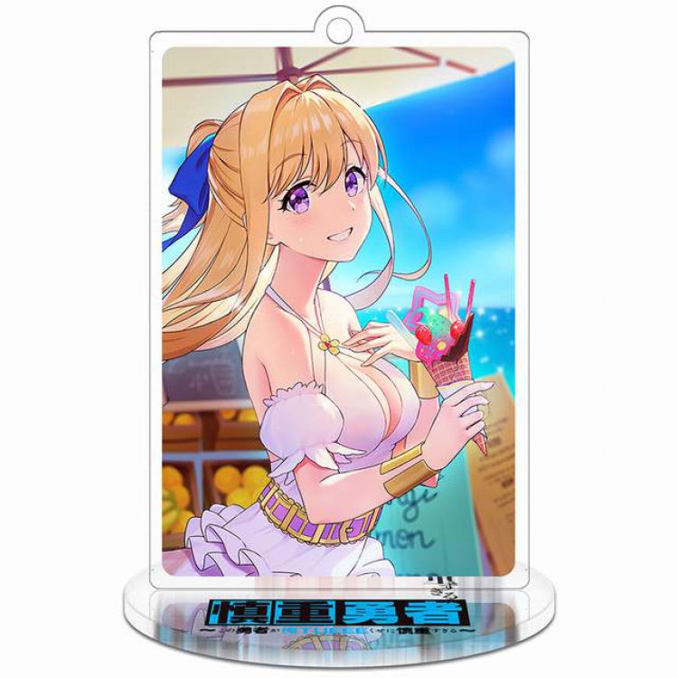 The Hero Is Overpowered but Overly Cautious  Rectangular Small Standing Plates acrylic keychain pendant 8-9CM Style 4