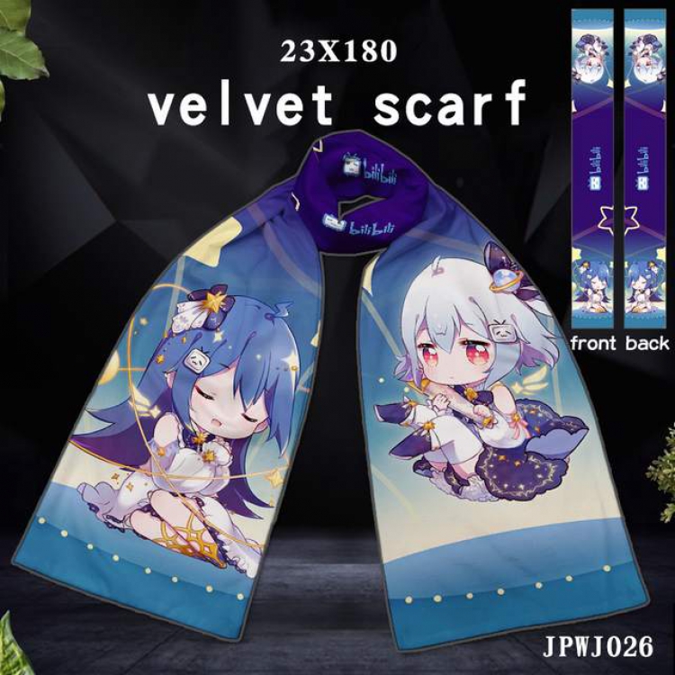 JPWJ26-Bilibili Full color velvet scarf 23X180CM
