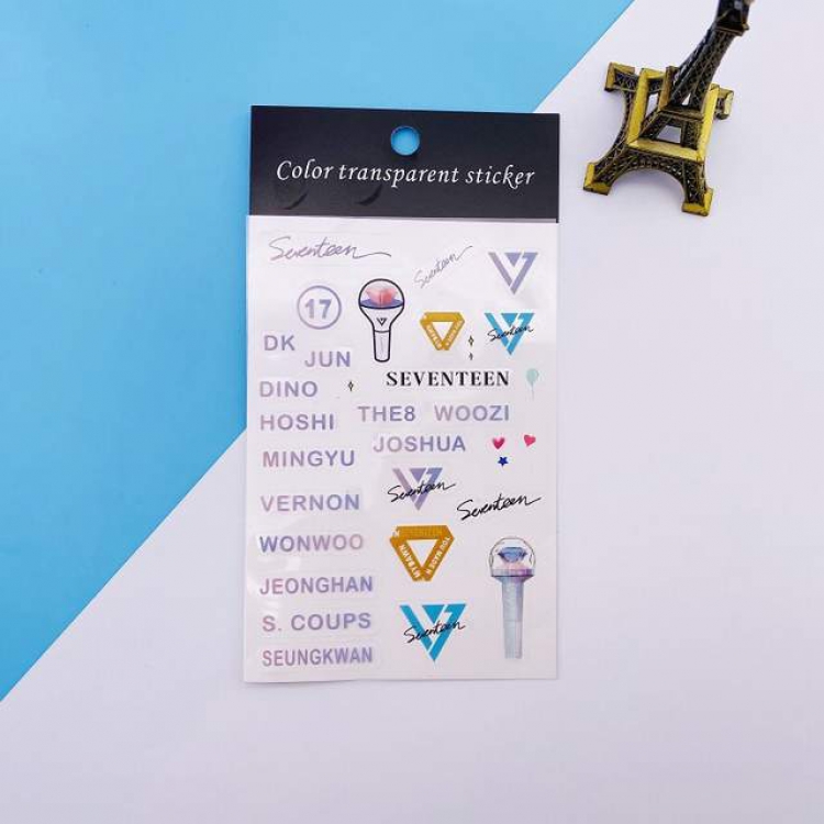Seventen Cartoon hand account stickers transparent stickers 10X18CM 12G a set price for 10 pcs