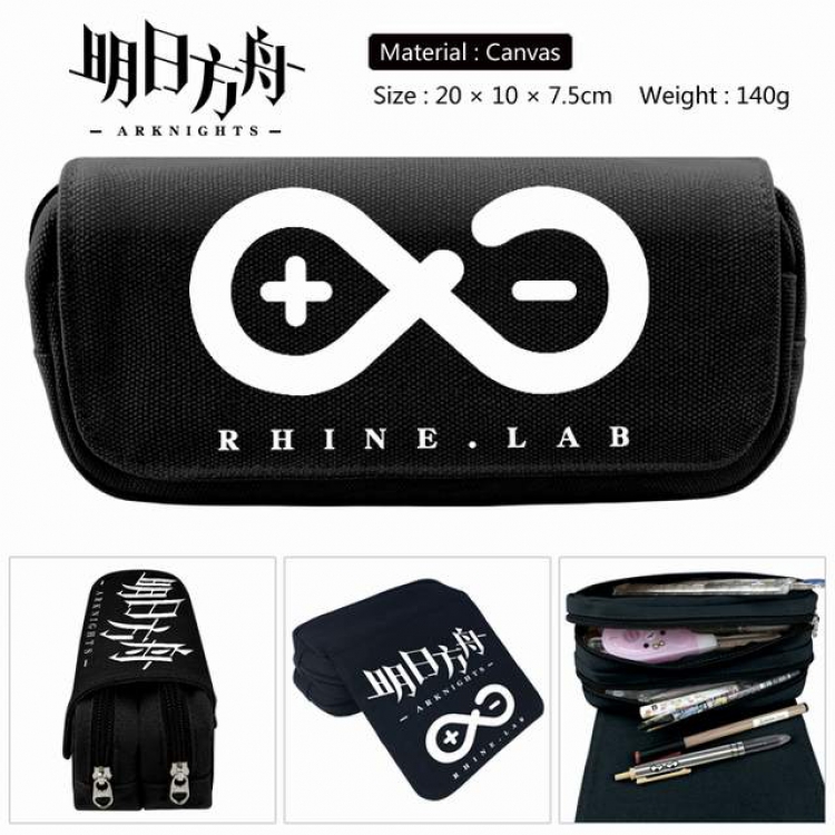 Arknights Anime double layer multifunctional canvas pencil bag stationery box wallet 20X10X7.5CM 140G Style D