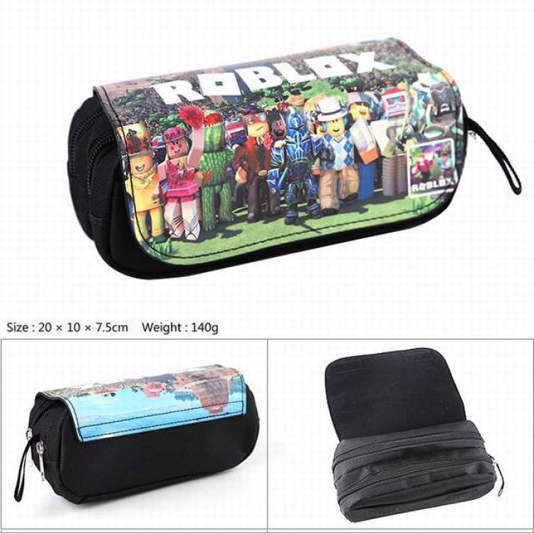 Roblox Double zipper PU pencil case 20X10X7.5M 140G Style B