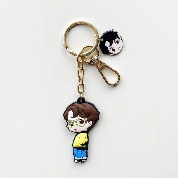 BTS J-HOPE Cartoon Double-sided Soft Keychain Pendant  5X5.5CM 20G a set price for 5 pcs