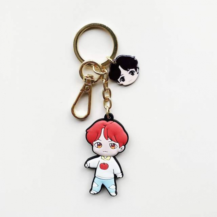 BTS SUGA Cartoon Double-sided Soft Keychain Pendant  5X5.5CM 20G a set price for 5 pcs