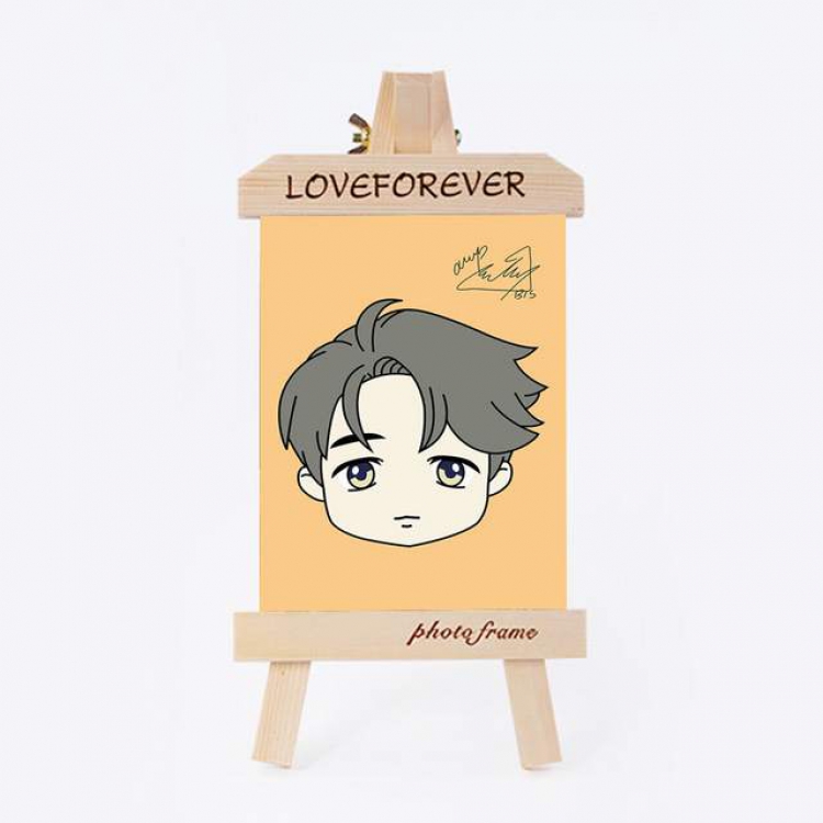 BTS Jimin Q version solid wood frame creative easel 6 inches a set price for 5 pcs