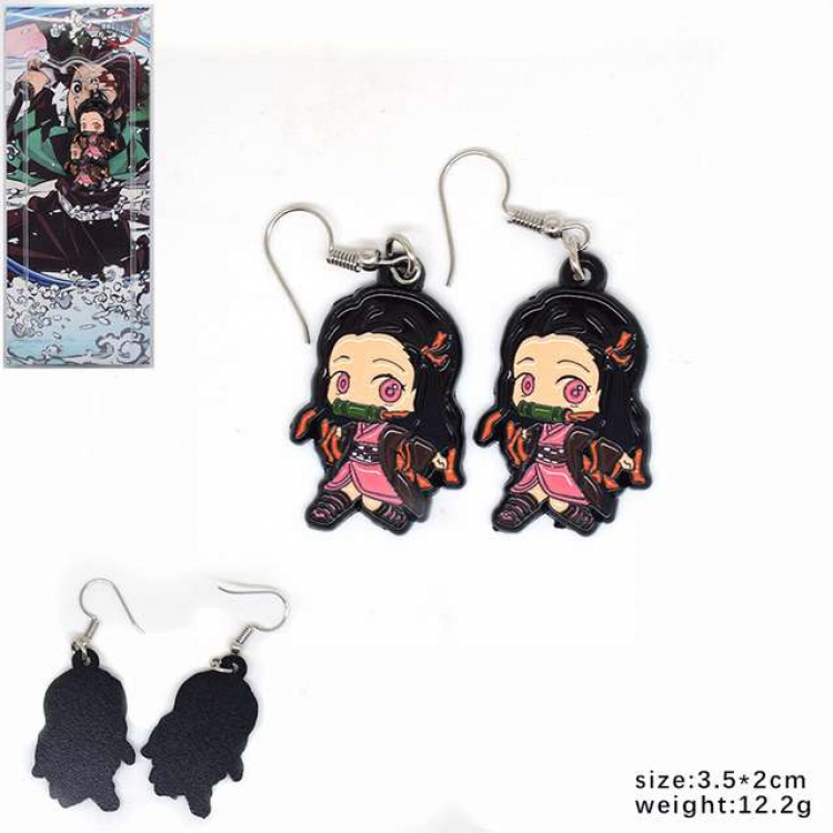 Demon Slayer Kimets Kamado Nezuko Earring pendant 3.5X2CM 12.2G