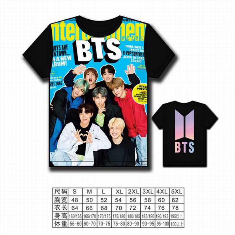 BTS Korean star combination full color printed short-sleeved T-shirt S M L XL 2XL 3XL 4XL 5XL
