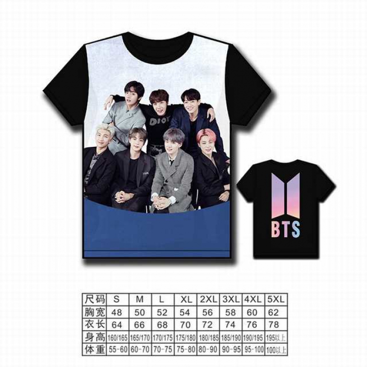 BTS Korean star combination full color printed short-sleeved T-shirt S M L XL 2XL 3XL 4XL 5XL