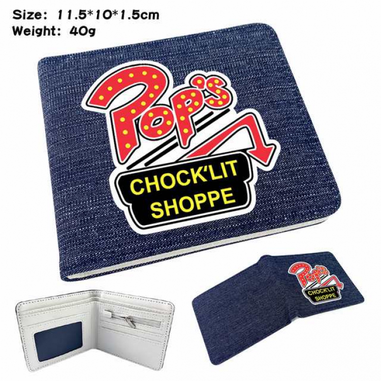 Riverdale Anime Printed denim color picture bi-fold wallet 11.5X10X1.5CM 40G
