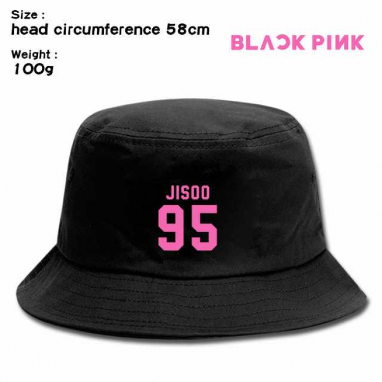 Black Pink Jisoo Anime silkscreen canvas fisherman hat