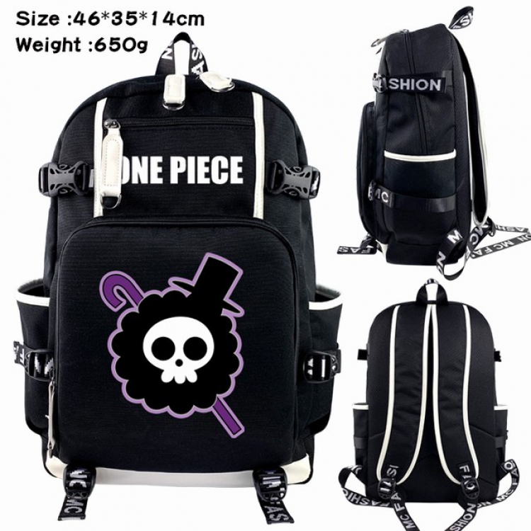 One Piece Brook Anime Backpack schoolbag 46X35X14CM 650G