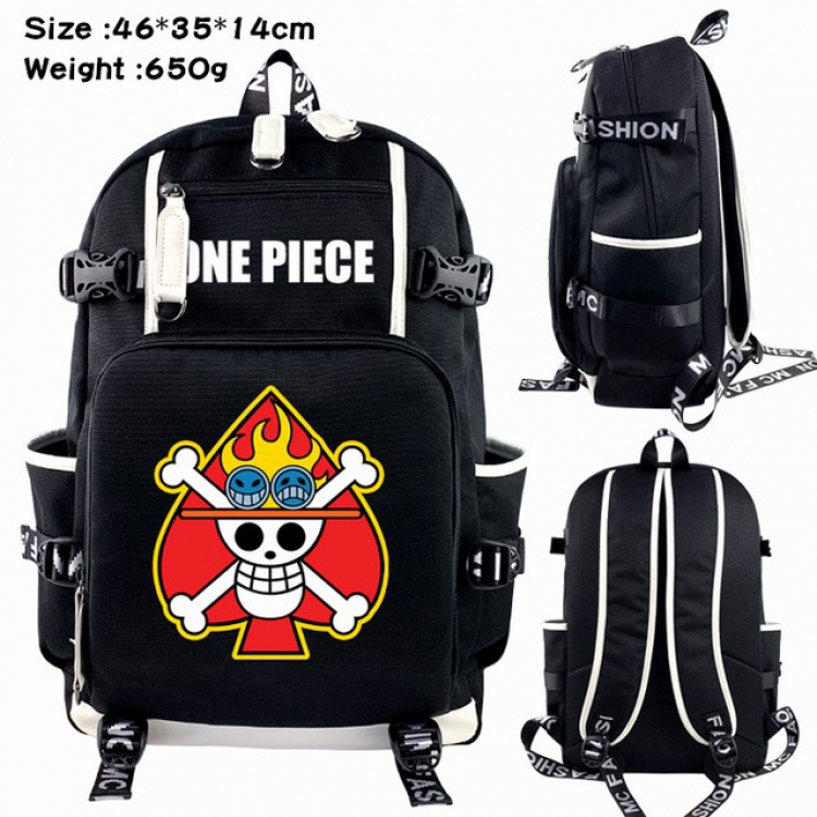 One Piece  Ace Anime Backpack schoolbag 46X35X14CM 650G