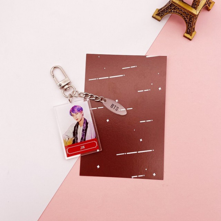 BTS JIN Keychain pendant about 7.5X11CM 20G a set price for 5 pcs