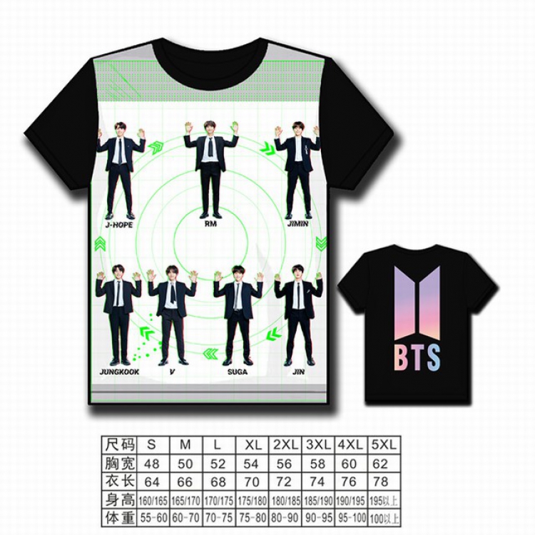 BTS Korean star combination full color printed short-sleeved T-shirt S M L XL 2XL 3XL 4XL 5XL