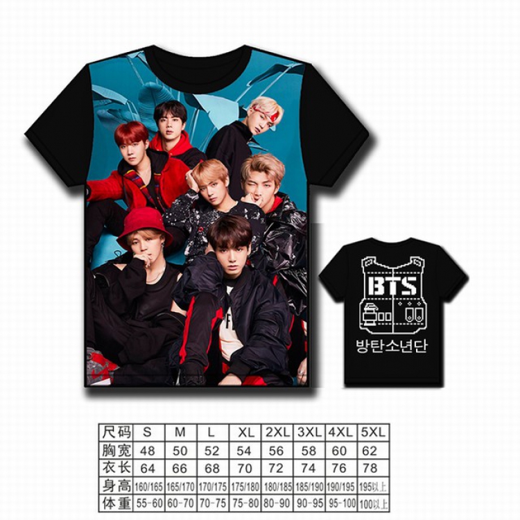 BTS Korean star combination full color printed short-sleeved T-shirt S M L XL 2XL 3XL 4XL 5XL
