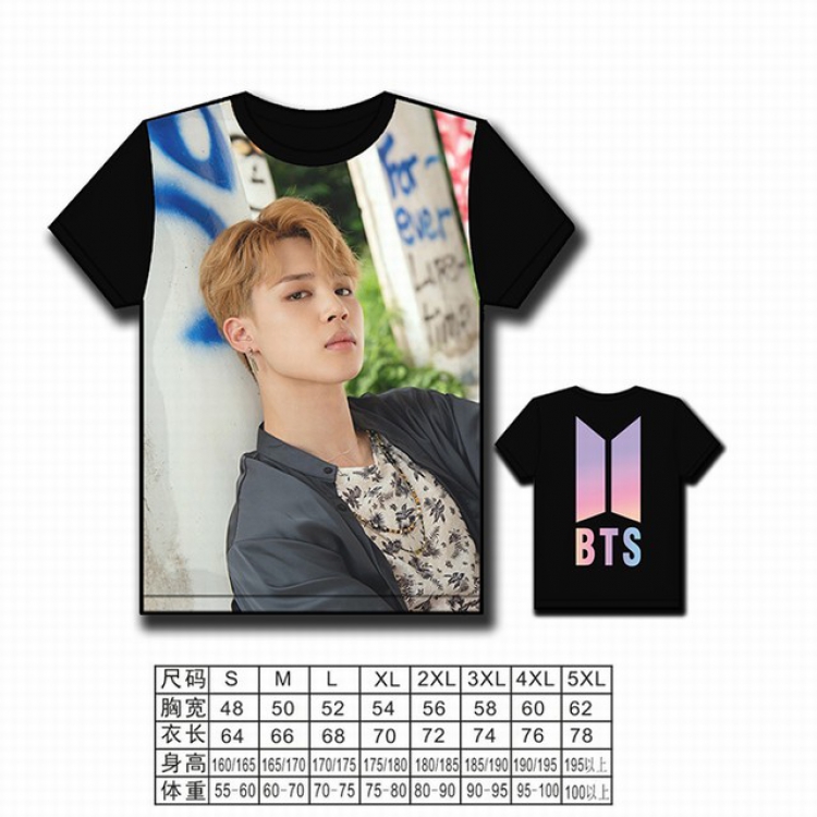 BTS Korean star full color printed short-sleeved T-shirt S M L XL 2XL 3XL 4XL 5XL