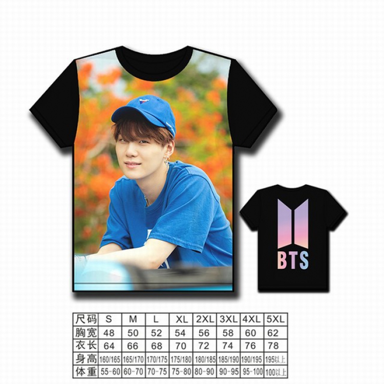 BTS Korean star full color printed short-sleeved T-shirt S M L XL 2XL 3XL 4XL 5XL